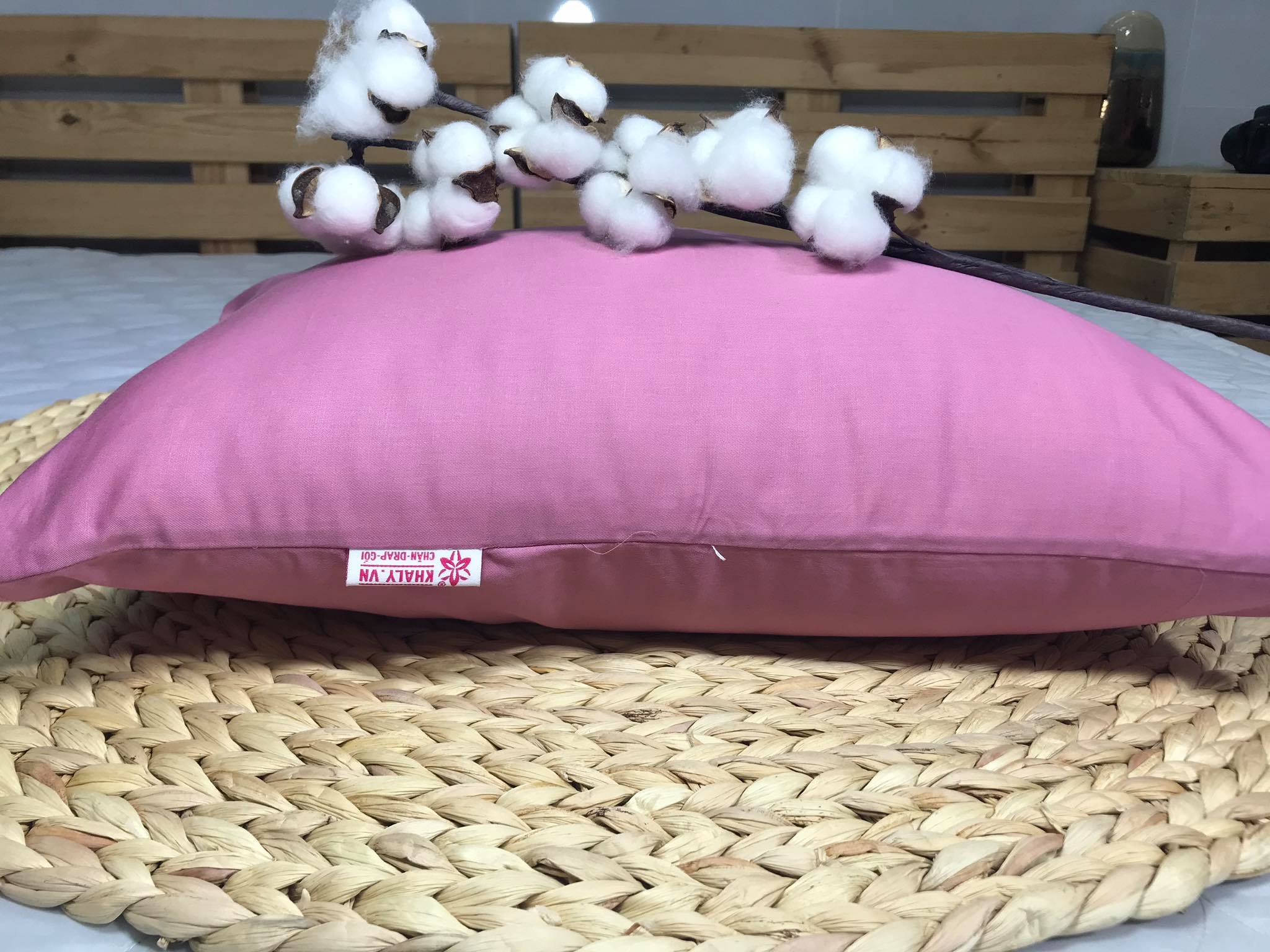 [Ruột + Vỏ] Gối Ngủ Văn Phòng - vải cotton KHA LY Satin Hàn Quốc cao cấp mềm mại, bóng nhẹ - size 35