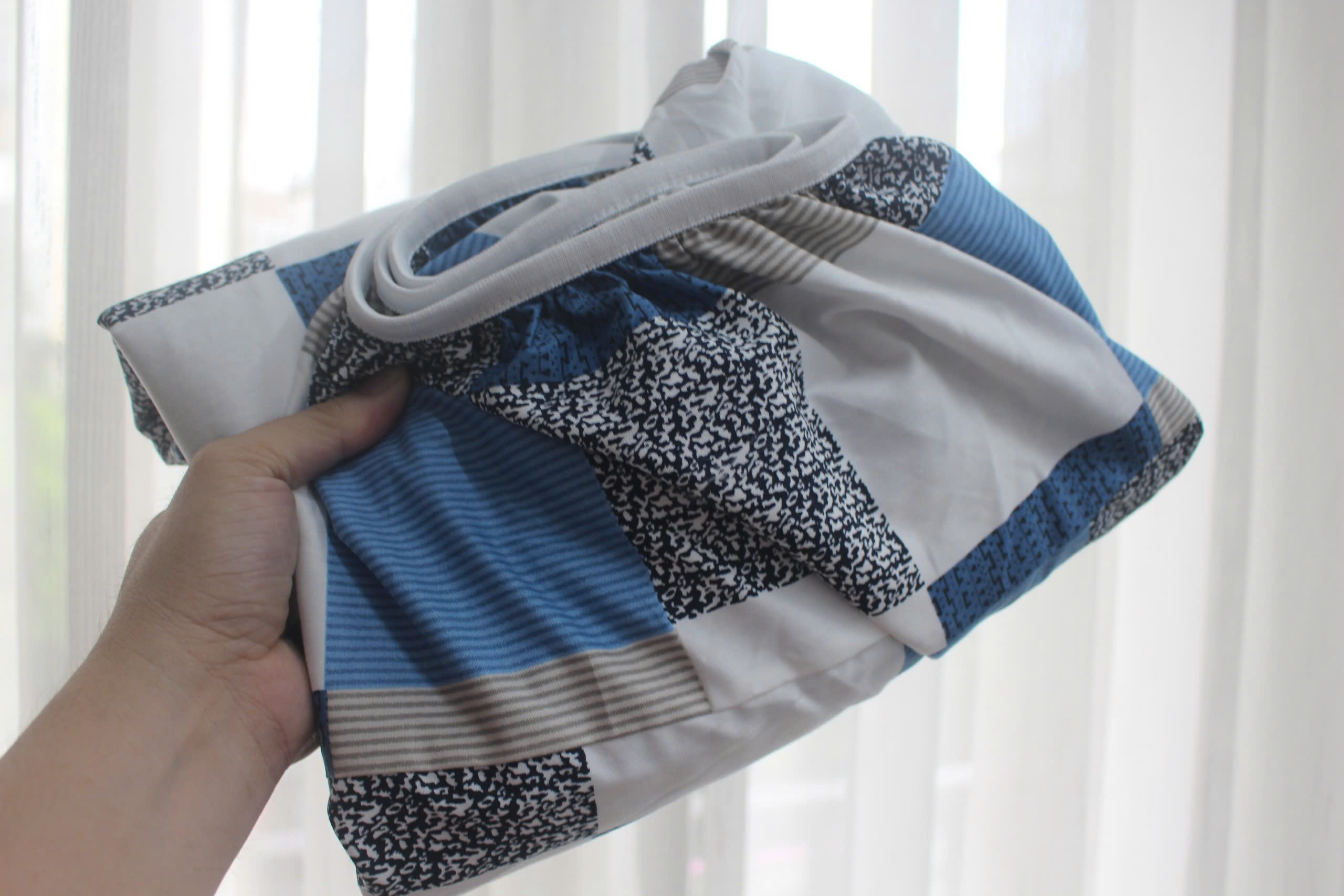 Bộ drap gối KHA LY - 100% cotton thiên nhiên Caro Xám